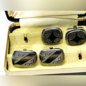 Stetson Vintage Silver Plated Cuff‎ Links with Box